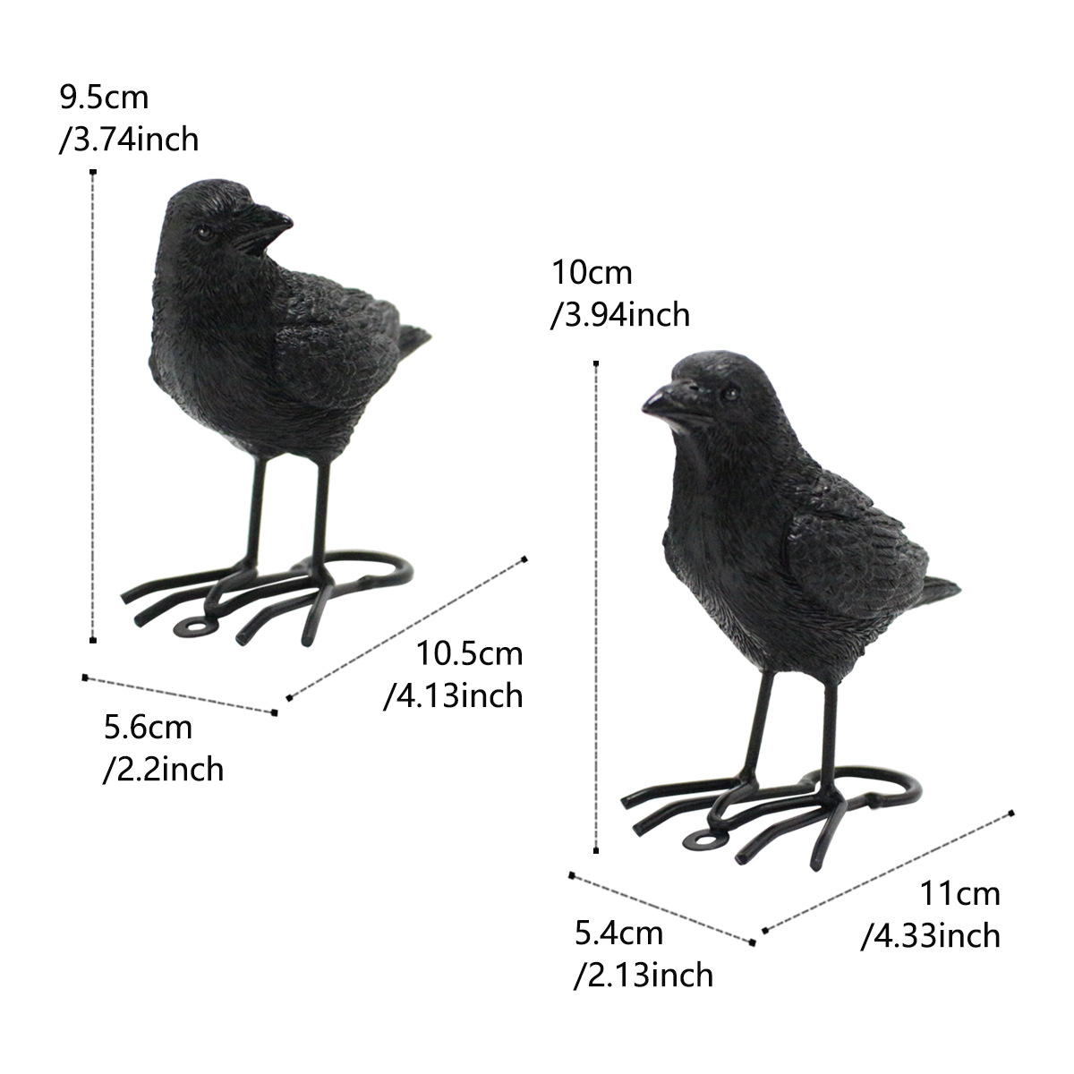  Halloween New Crow Set Two Resin Ornaments Simulation Crow Ghost Festival Party Desktop Garden Decoration Now