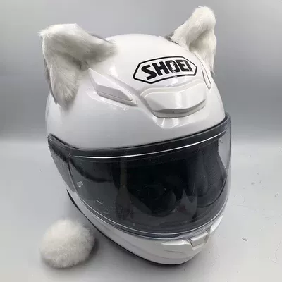 Motosiklet dəbilqələri | Helmet, Detachable 3D Motorcycle - iron-wire-simulation-front-white-rear-gray-ear-tail