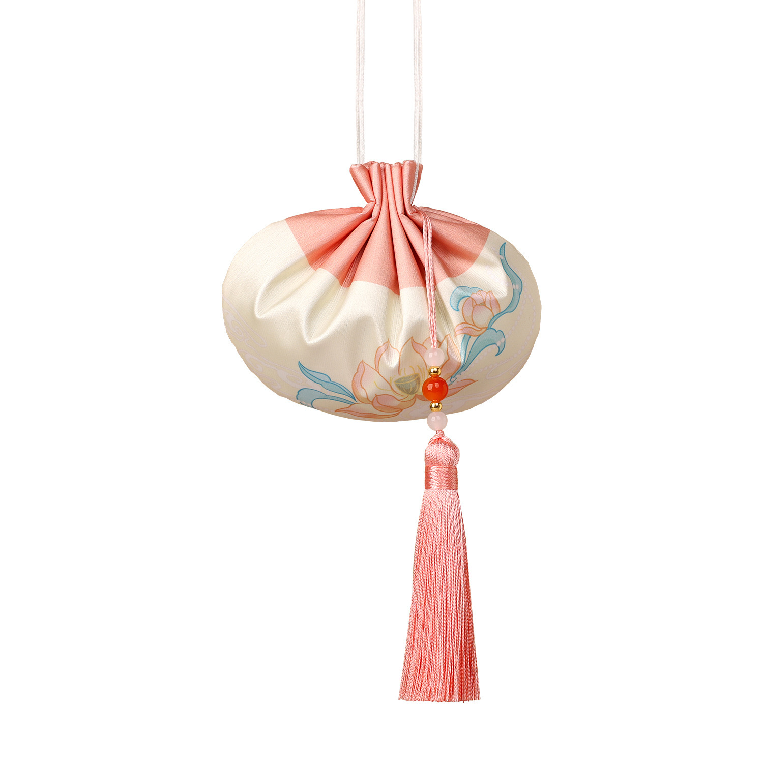 New Style Chinese Style Lotus Sachet Car Pendant Accessories Palace Bundle Mouth Tassel Sachet Empty Bag Hand Gift Dragon Boat Festival