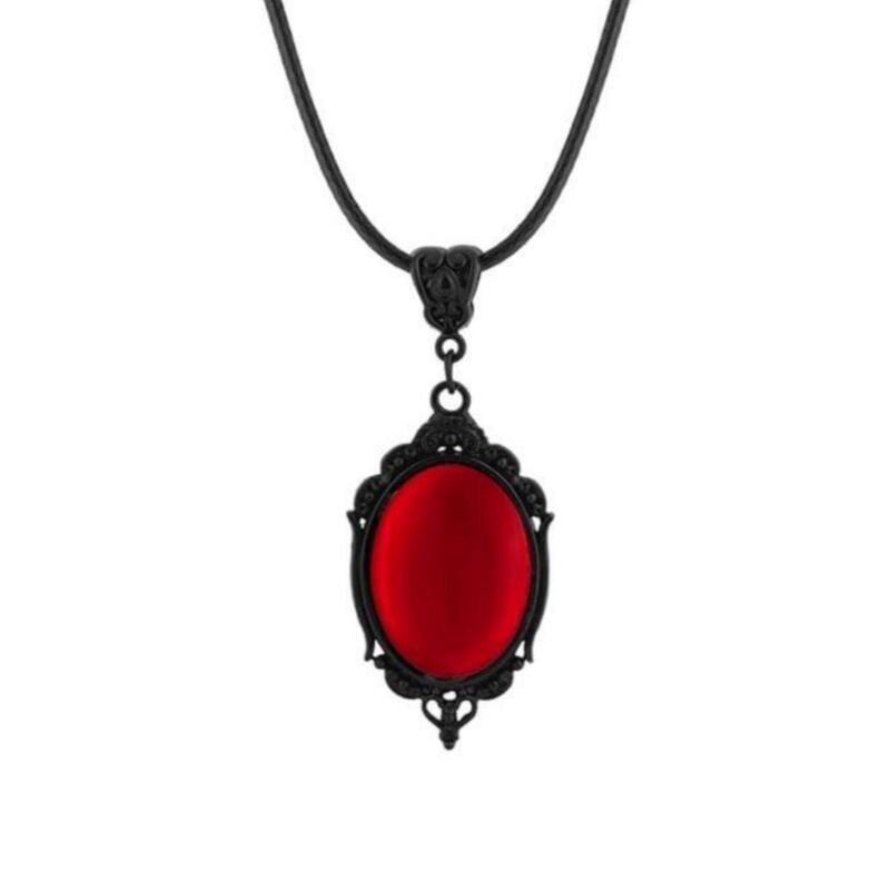 Cross-Border Foreign Trade Retro Gothic Victorian Era Necklace Ruby Teardrop Necklace Factory Direct Sales