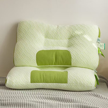 直销新款竹炭纤维SPA可水洗护颈枕芯针织棉透气枕头家用学生