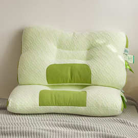 直销新款竹炭纤维SPA可水洗护颈枕芯针织棉透气枕头家用学生