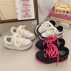 秋季厚底增高運動鞋女學生港風原宿潮鞋韓版百搭直播小白鞋女代發