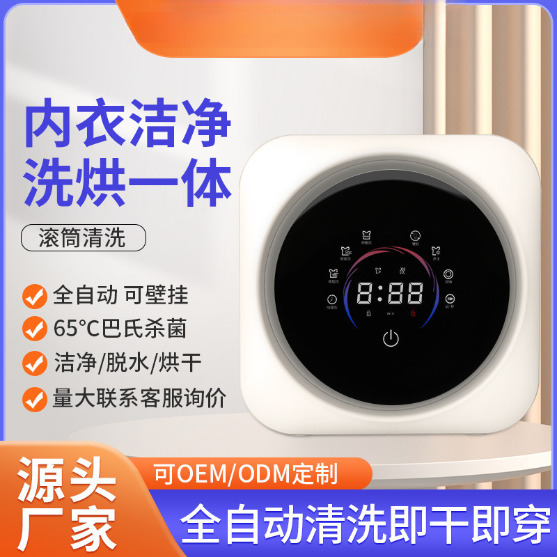 Source Manufacturer Mini Wall-Mounted Fully Automatic Drum-Type Underwear Washing Machine Underwear Socks Washing and Drying Leidezhu