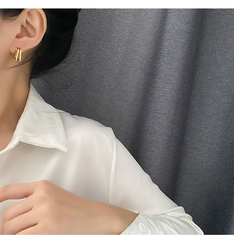 Simple Style Geometric Titanium Steel Irregular Plating Earrings 1 Pair