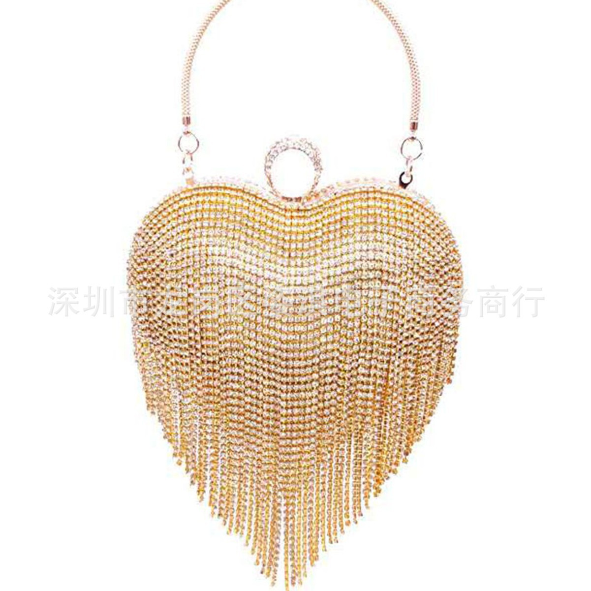 2023 Diamond Heart-Shaped Handbag For Women, Rhinestone Banquet Evening Bag, Elegant Qipao Small Purse, Luxury Hand-Carry Bag