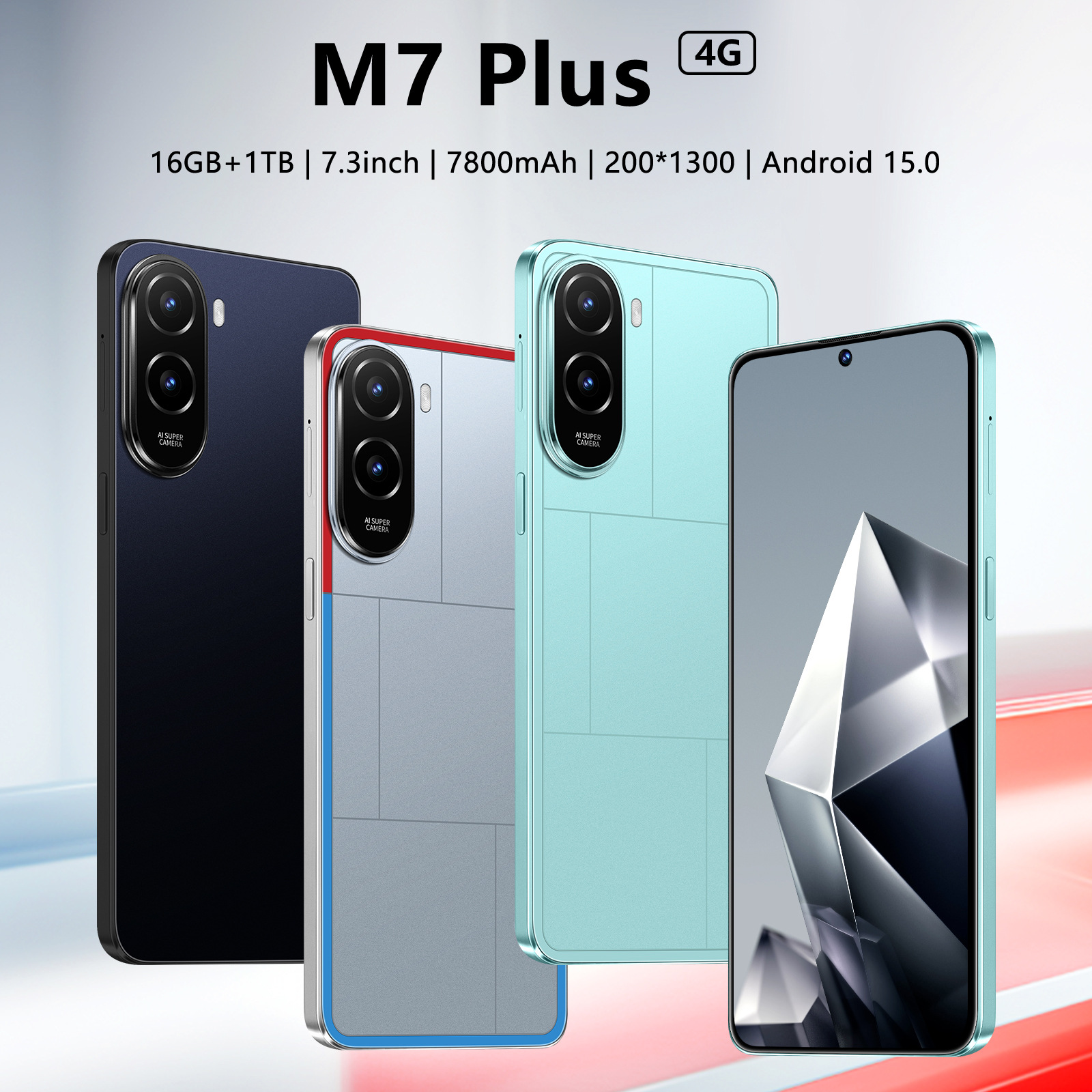 新款iM7 Plus跨境7.3英寸真4G内存3+16智能手机精美外观欧美热销