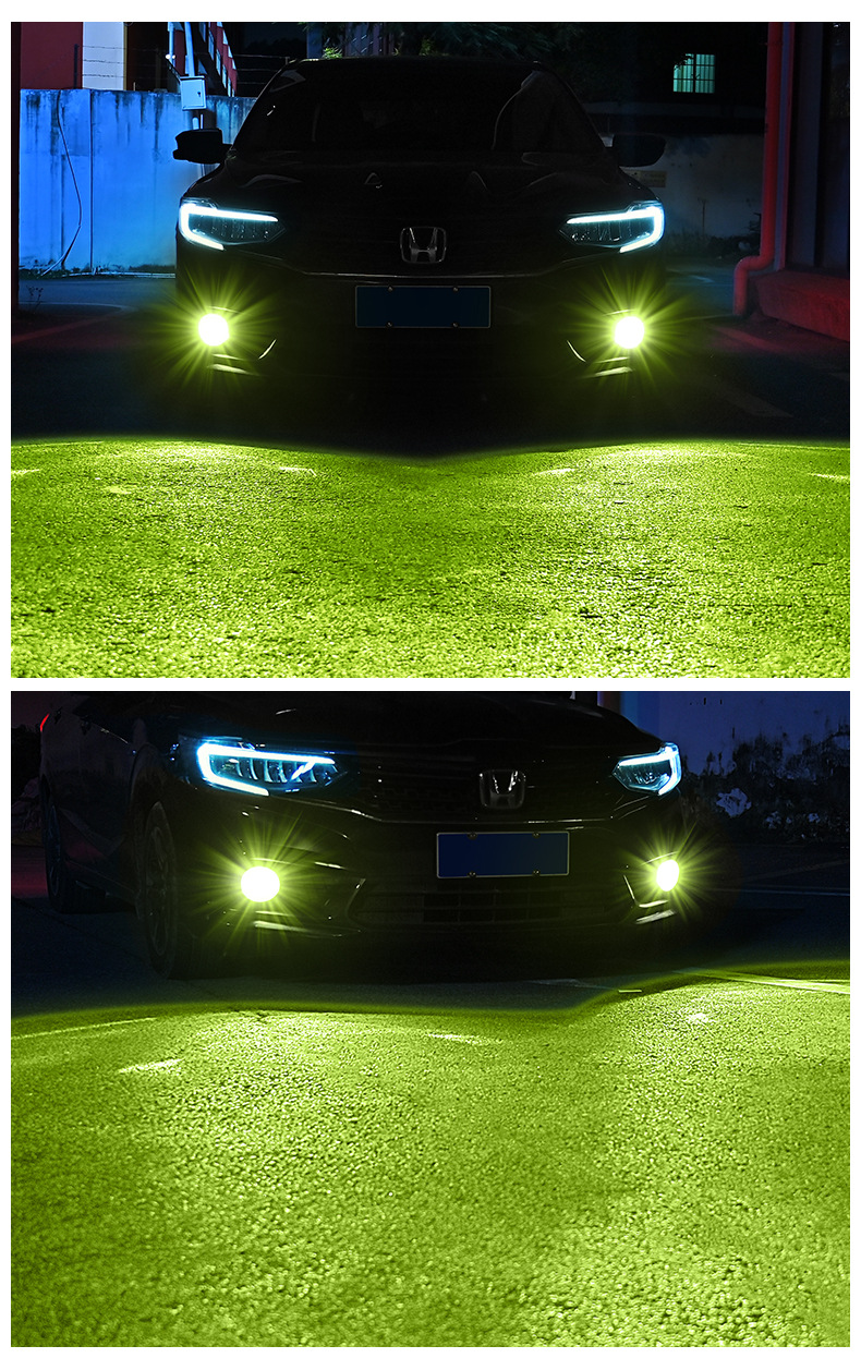 Cross-Border New Super Bright Car Green Lemon Led Fog Lamp H11 H79006 9005 H4 Lemon Yellow Led Bulb