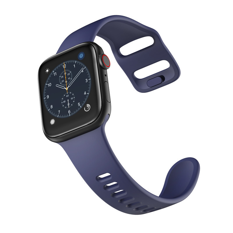 適用蘋果iWatch 8日字扣硅膠錶帶Apple Watch7654321SE可調節腕帶