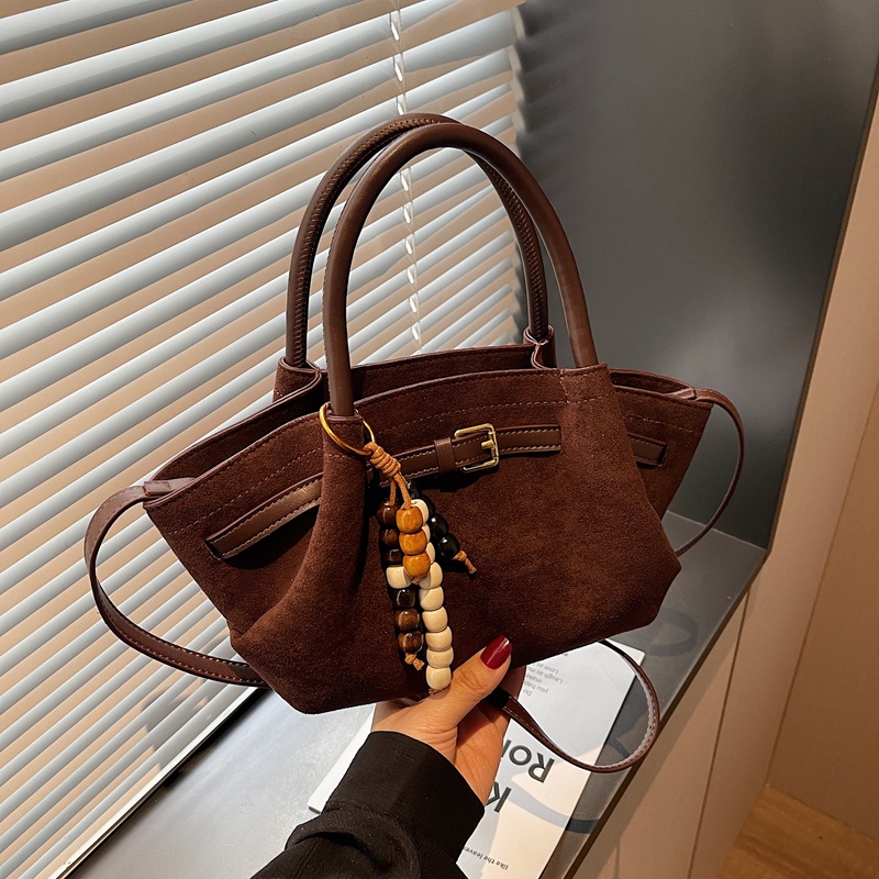 Retro Market Basket Small Bag For Women 2026 New Suede Handheld Bucket Bag Autumn Winter Leopard Print Crossbody Bag - Thumbnail 3