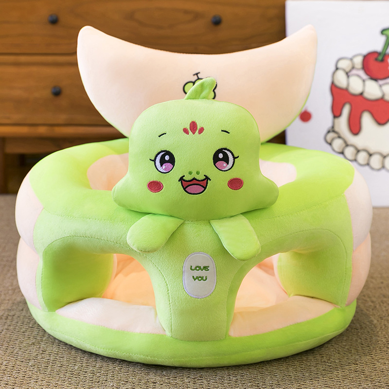 Asiento de aprendizaje para bebés anti-caídas, asiento de dibujos animados para bebés que aprenden a sentarse en un pequeño sofá sin lesiones espinales.