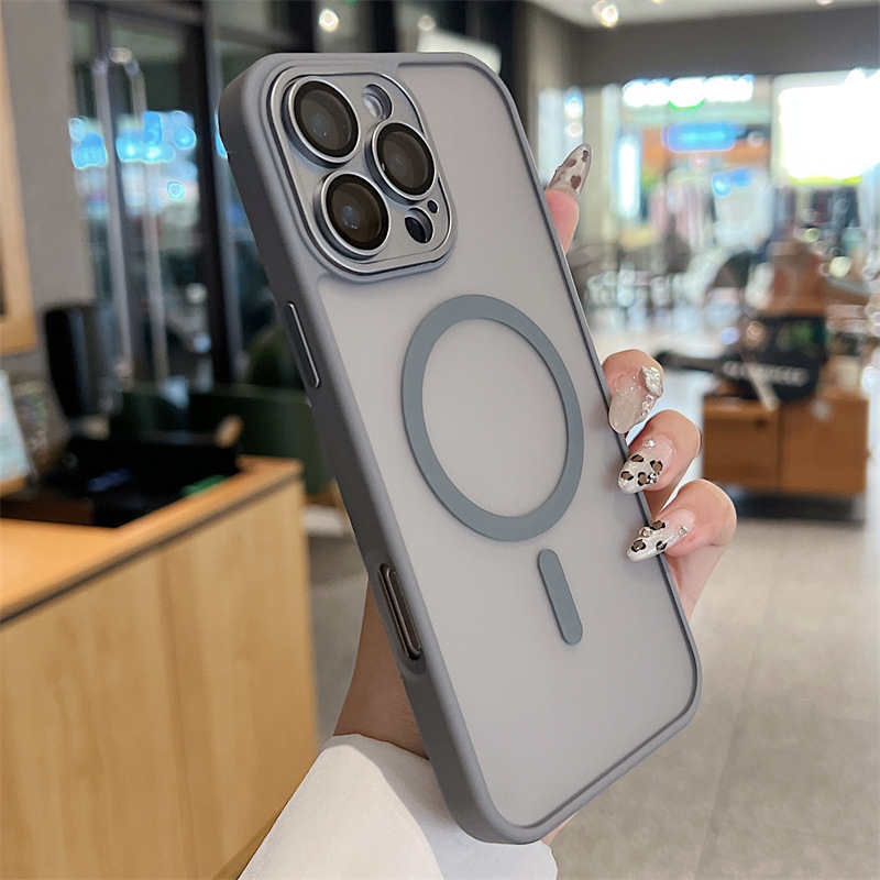 Yudun Sensación de piel magnética esmerilada para iPhone16ProMax Color sólido 15 Funda para teléfono móvil Apple 14 Hombres y mujeres 13 Nuevo