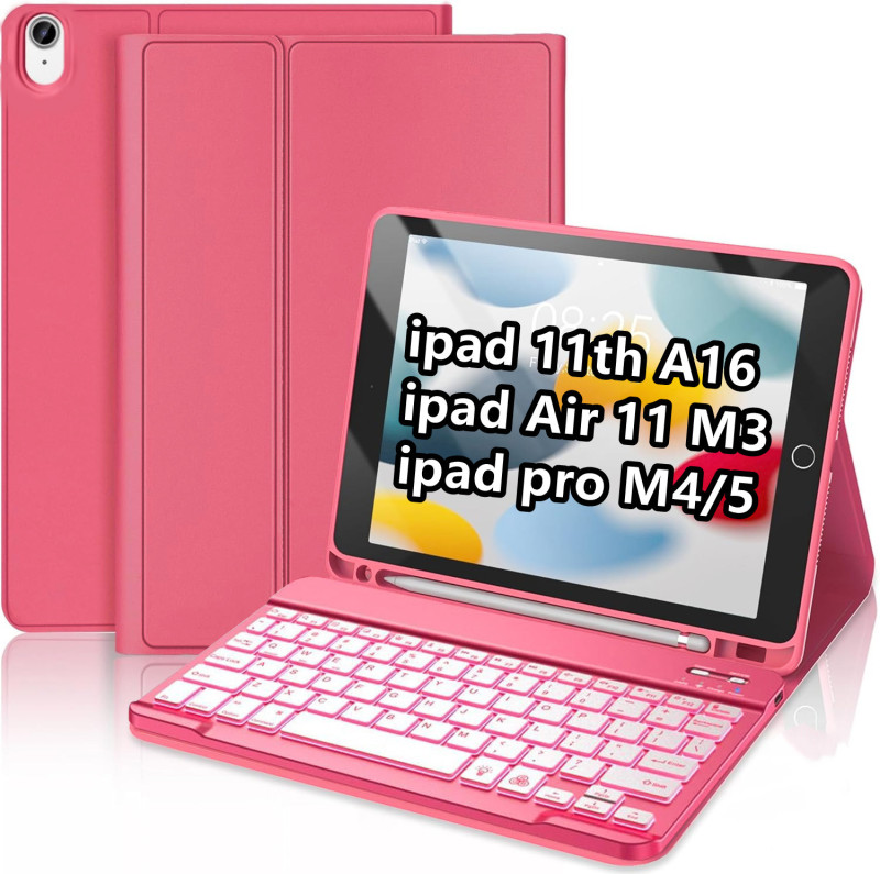 Suitable for iPad Pro 11Th Generation Bluetooth Keyboard, Apple Tablet A16 Protective Case, Air11 Pen Slot Backlight Cover Suitable for iPad Pro 11Th Generation Bluetooth Keyboard, Apple Tablet A16 Protective Case, Air11 Pen Slot Backlight Cover