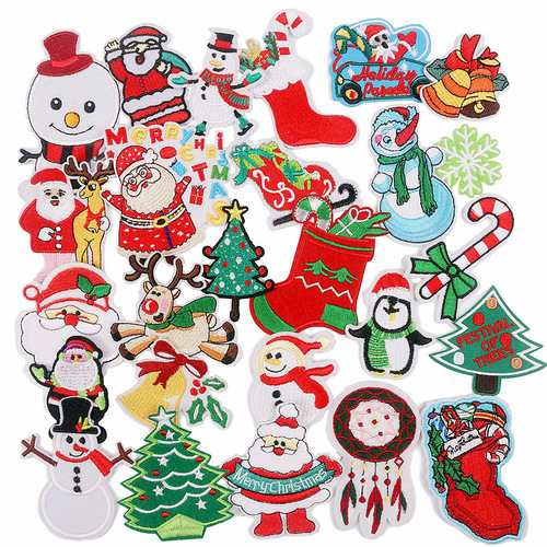 Factory direct sales cartoon Christmas snowman embroidery cloth patch computer embroidered chapter clothing decoration patch patch wholesale