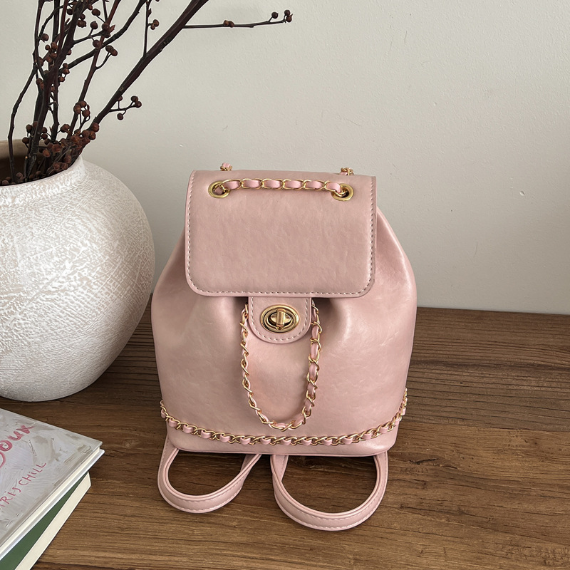 Mochila coreana de nicho para mujeres 2026 nueva sensación de alto nivel mochila de viento fragante retro cadena mochila