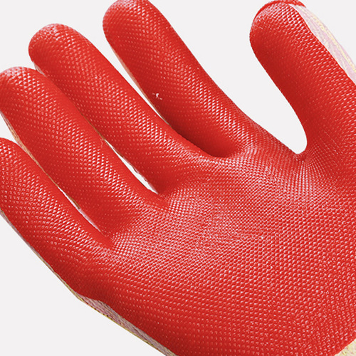 Ten Finger Beauty thickened red film gloves rubber hanging rubber wear-resistant anti-cut anti-slip construction site labor protection for moving bricks