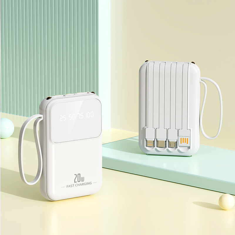 クロスボーダー卸売り自帯線充電宝20000ミリアンペア大容量携帯移動電源プレゼントカスタムロゴ|undefined
