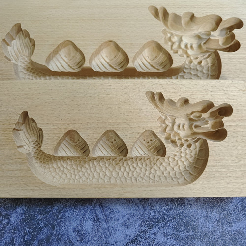 Wooden baking mold Dragon Boat Mooncake Mold Dragon Boat Festival Dragon Boat Zongzi Cake Mold Large Mooncake Mung Bean Cake Mold