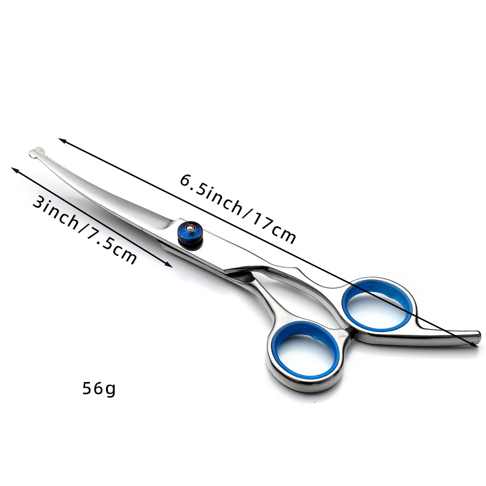 Perro profesional corte de pelo tijeras curvadas traje de corte de pelo de peluche tijeras de corte de pelo de acero inoxidable directo de fábrica