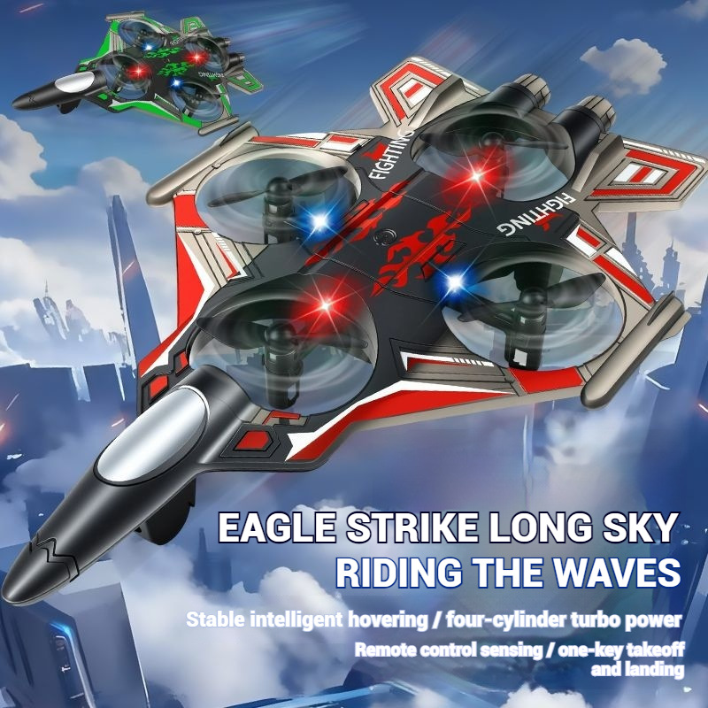 Remote Control Aircraft Children's Fighter Model Boy and Girl Toys Fall-Resistant Primary School Student Drone Birthday Gift