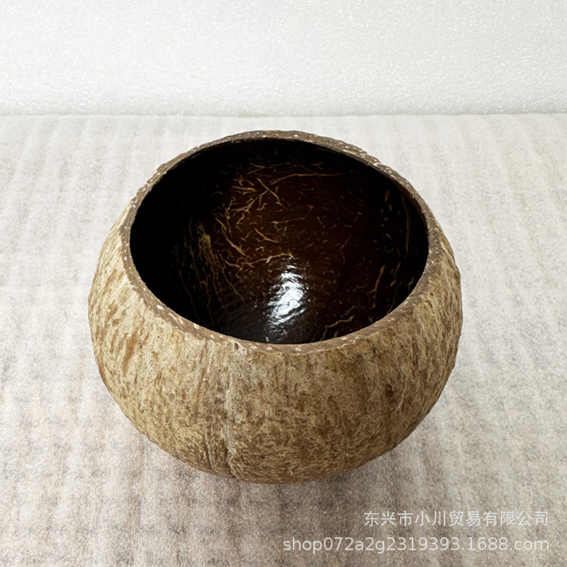 Natural Coconut Shell Bowl, Aromatherapy Coconut Shell Empty Container Cup, Unpainted Wooden Core, Custom Crafts, Creative Ins-Style