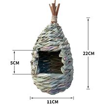 厂家现货鸟窝批发跨境手工编制鸟屋鸟巢园林装饰创意生态草编鸟笼