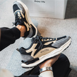 [男鞋秋季2023新款潮牌夏季透气男士休闲运动老爹透气厚底阿甘潮鞋]