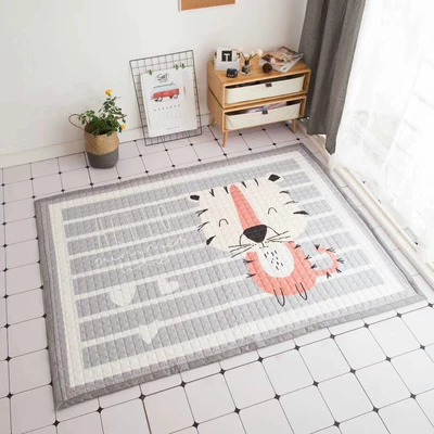 Avtomobil döşəmə paspasları Kidsren's Cartoon Rectangular Fabric - striped-love-tiger-145195-about-2kg-with-independent-packaging
