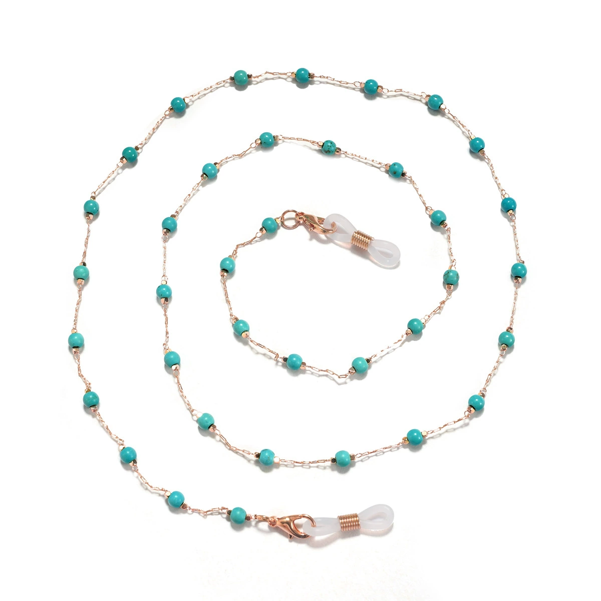 Turquoise metal medical mask pearl, glasses, strap handmade, Amazon