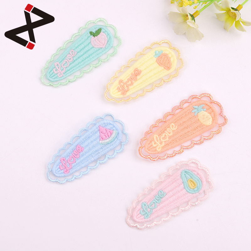 热销网红头饰半成品材料装饰辅料 时尚百搭网纱水滴带图装饰布贴