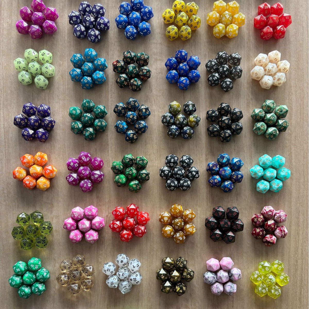 20-Sided Transparent Colorful Mixed Multicolor Polyhedral Dice for Board Games and Tabletop Role-Playing, Direct Supply from Overseas Acrylic Dice