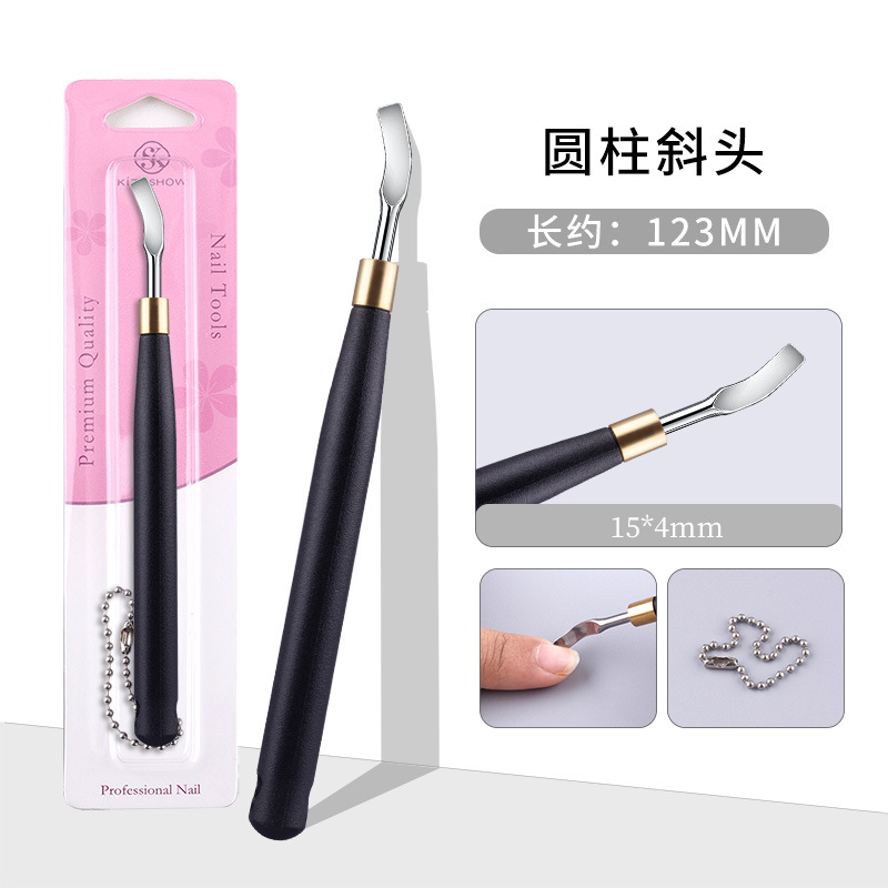 Push de acero para uñas transfronterizo Push de acero de herradura de doble cabeza ruso Push de piel muerta Pincel de manicura para pulir la superficie de la uña