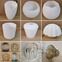 ♤奶白玻璃吊灯灯罩磨砂透明干邑色美式风扇灯金边分子灯罩花盆配