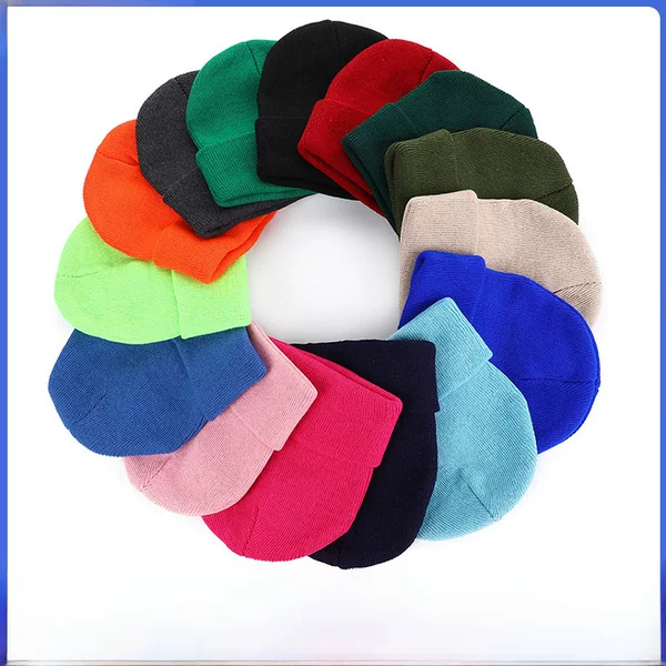 Korean Style New Knitted Hat Solid Color Flat Hat Autumn and Winter Hat Retro Dome Warm Outdoor Pullover Cap Cold-damp Cap