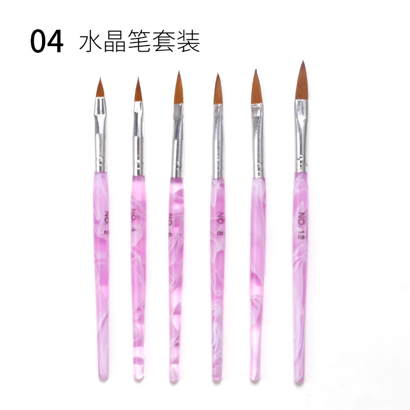 Cruz-frontera manicura 15 piezas conjunto pluma de fototerapia pluma de cristal pluma de silicona taladro de la pluma dibujo línea pintura cepillo colección