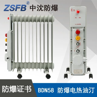 浙江中沈BDN58-2500W防爆密闭式电热油汀电暖气功率2.5KW13片220V