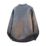 老钱风亨利领麻花毛衣冬季新款慵懒宽松针织衫保暖男士内搭打底衫，男装针织衫/毛衣，星座614