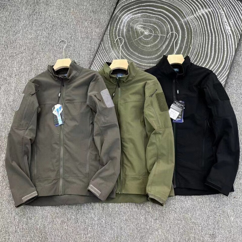 Lightweight Bird-Watching Tactical Functional Boa Jacket Softshell Three-Proof Outdoor Jacket Men's Stand-Up Collar Workwear