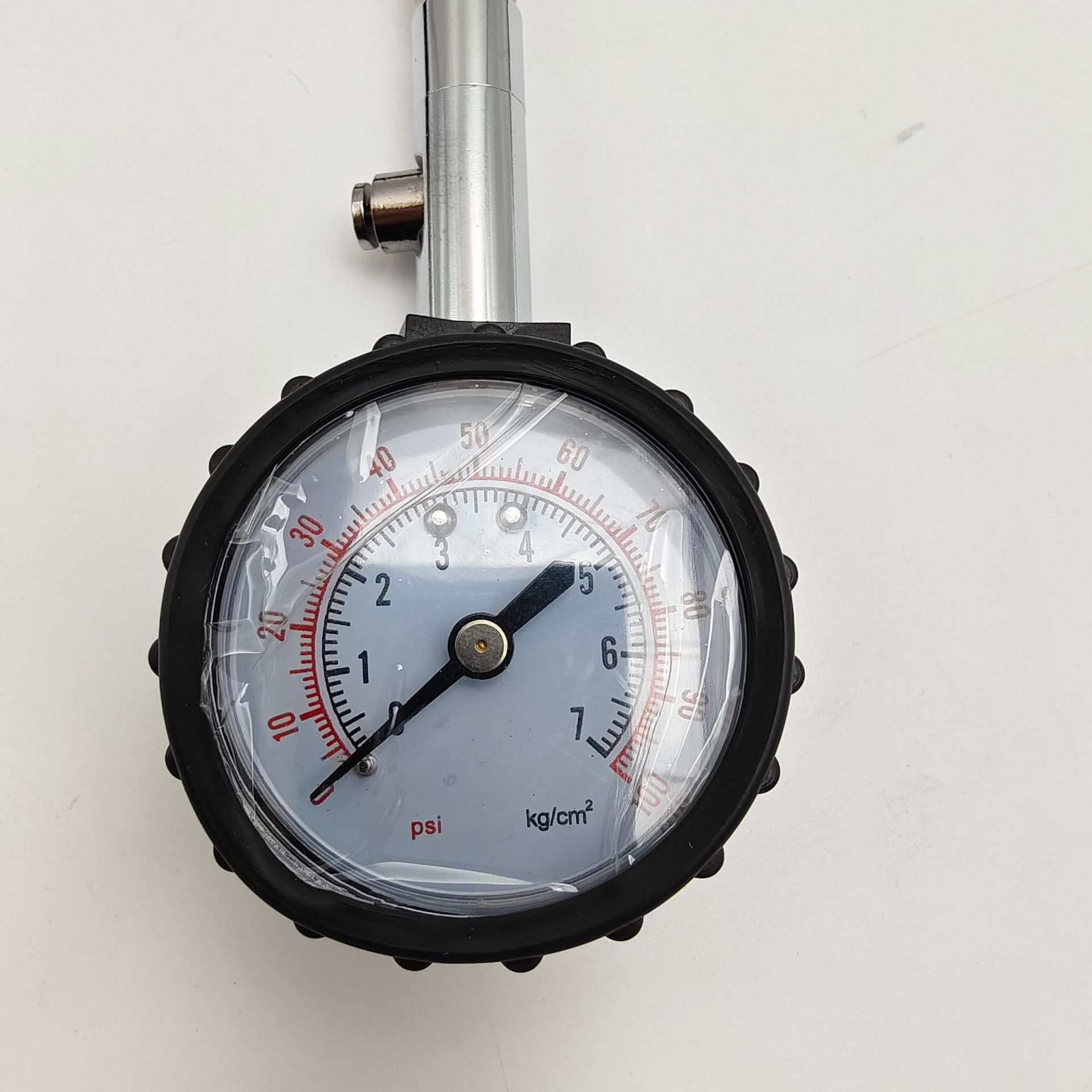 High-precision car tire pressure gauge, multifunctional with deflation function, long hose mechanical tire pressure gauge detector