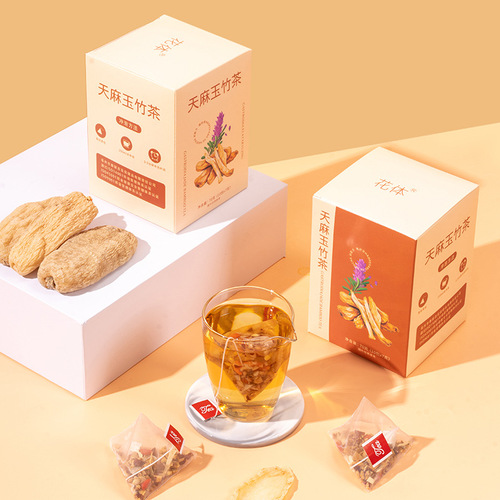 Huati New Product Gastrodia Polygonatum Tea Wholesale Five-fingered Peach, Wolfberry and Poria Tea Triangular Tea Bag