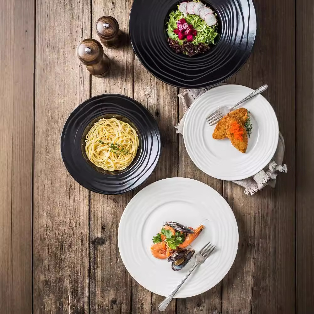 Hogar creativo plato de comida occidental filete plato plano pasta sombrero de paja plato de restaurante plato especial Hotel vajilla plato porcelana