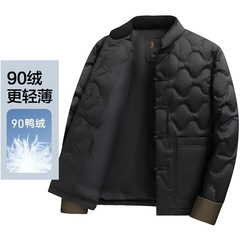 男式羽绒服2025秋冬中式立领盘扣鸭绒保暖青年中国风羽绒休闲外套
