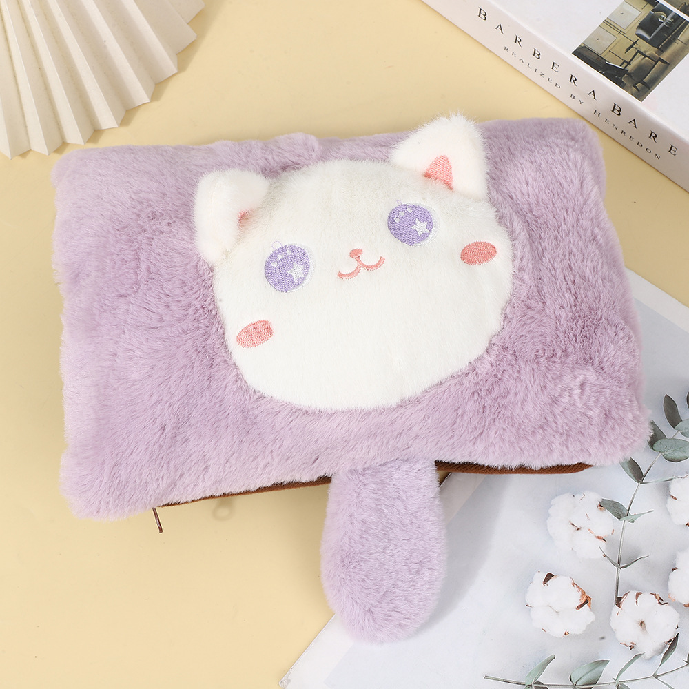 지퍼형 탈부착 및 세탁 가능 - [긴꼬리 고양이 보라색]