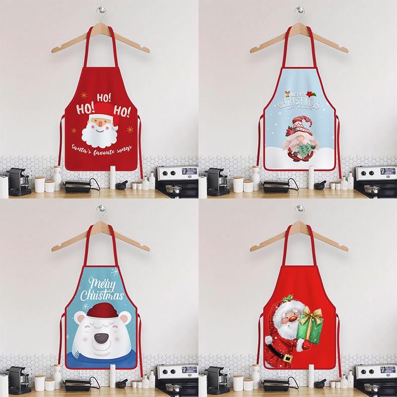 European and American Christmas Party Decorations Digital Printed Apron Home Holiday Creative Apron Amazon Hot Sale
