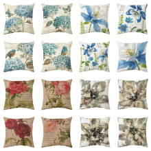 新款农舍抱枕套复古花卉主题蝴蝶鸟假日装饰家汽车床上用品垫套