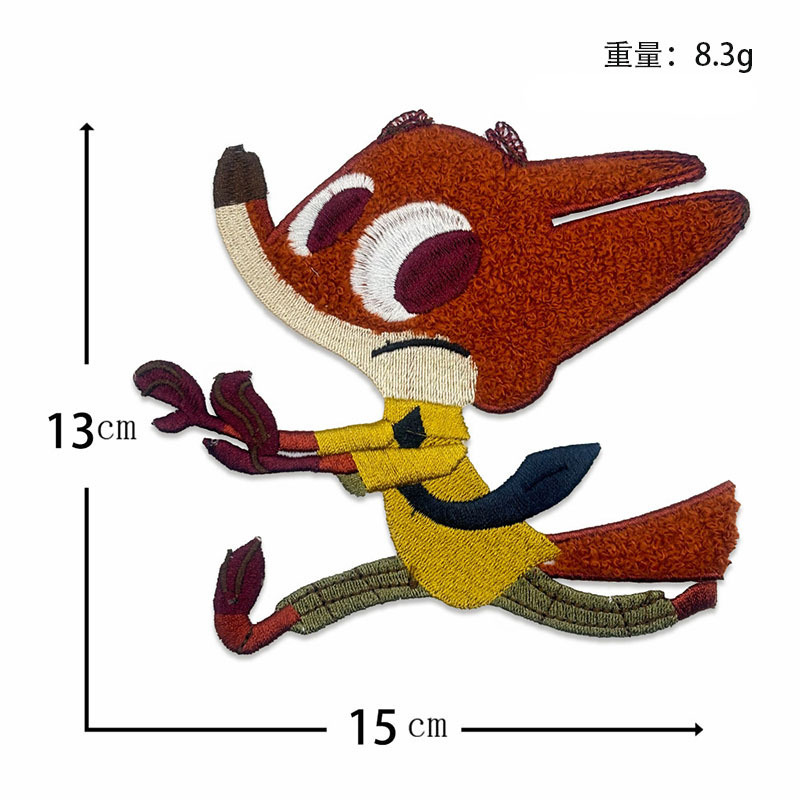 漫画のキツネのウサギの警察官のタオルの刺繍の布は服のズボンの包みを貼って服装のアクセサリのdiyの装飾を貼ります。|undefined