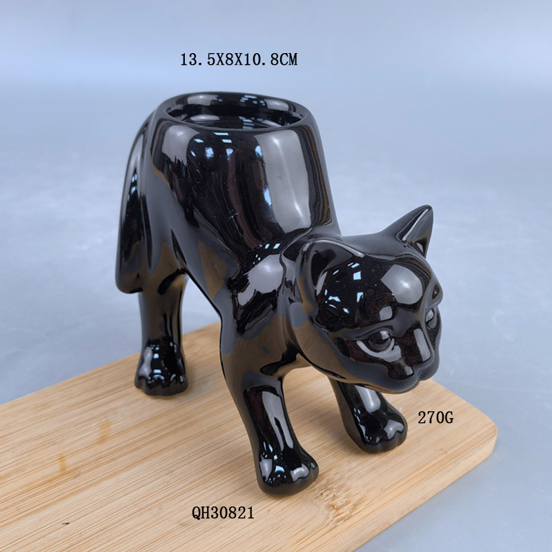 세라믹 검은 고양이 캔들 홀더