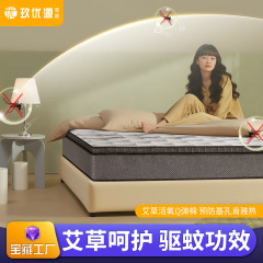 玖优源酒店记忆棉软垫驱蚊艾草棉家用床垫25CM黄麻护脊席梦思床垫