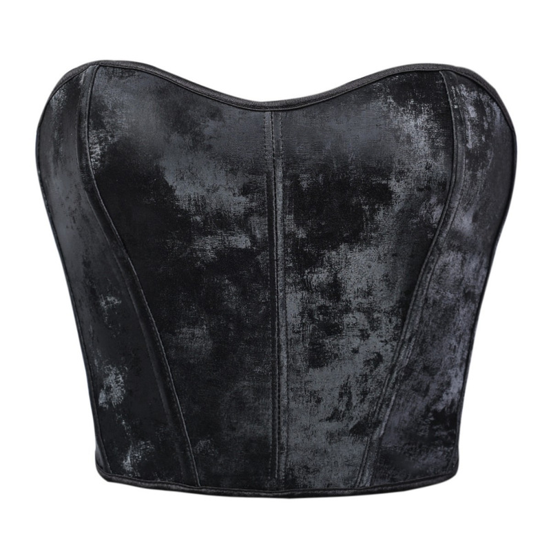 Europe and the United States New Black Corset Strapless Strapless Top Breast-supporting Abdominal Waist Body-shaping Top AliExpress Cross-border Supply
