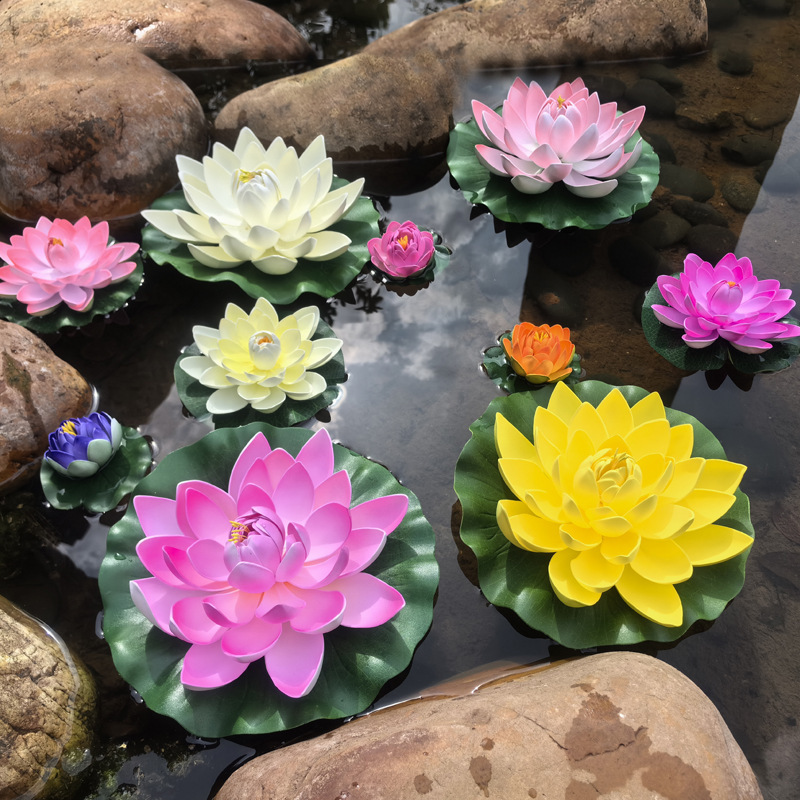 Eva Lotus Artificial Lotus Flower Simulated Lotus Aquatic Floating Flower Fish Tank Decoration Water Lily Lotus Leaf
